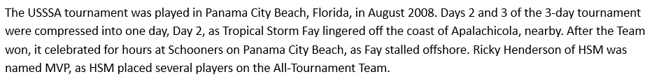 2008 50+ MAJOR PLUS - USSSA - PANAMA CITY BEACH FL